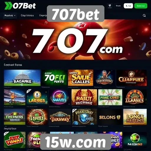 Variedade de jogos disponíveis no 707bet